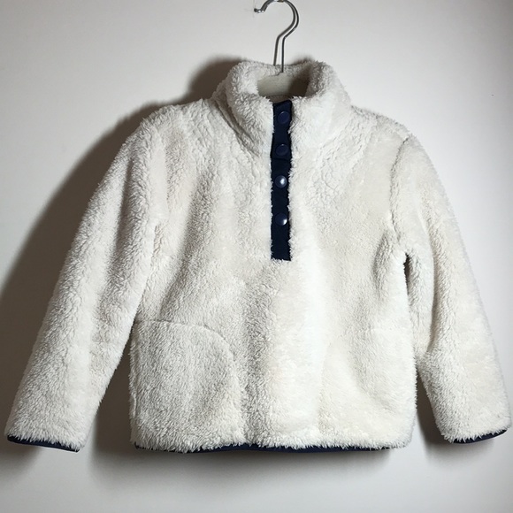 Crewcuts Sherpa Pullover Jacket Warm Snap Neck EUC 4-5 Girl - Picture 1 of 6